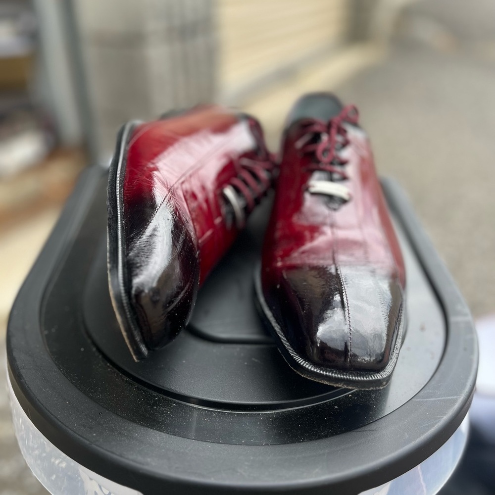 Belvedere Stella Eel Lace Up Shoes Antique Scarlet Red (Worn)